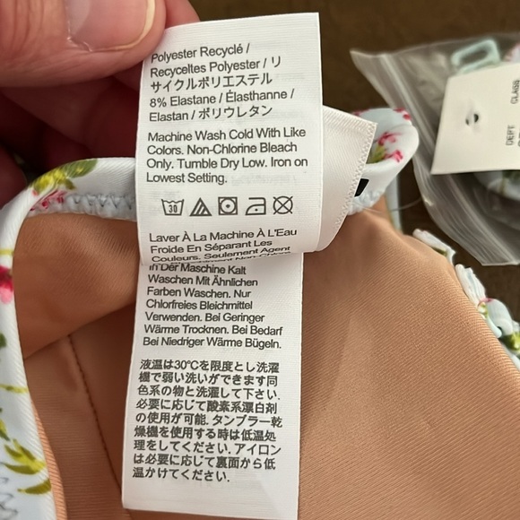 J.Crew Womens Knot Bandeau Bikini Swim Top Cloud Meadow Floral Blue Size 2X - Picture 7 of 9